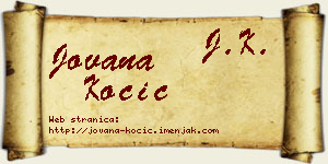 Jovana Kočić vizit kartica